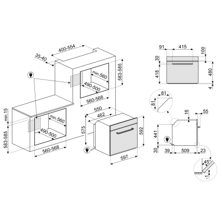 Four encastrable pyrolyse SMEG Victoria 60 cm