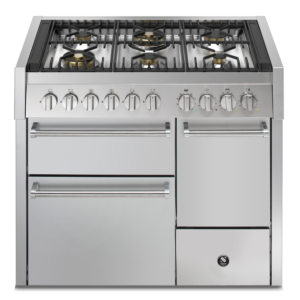 Piano de cuisson Steel Genesi 100/3 combi-steam portes pleines