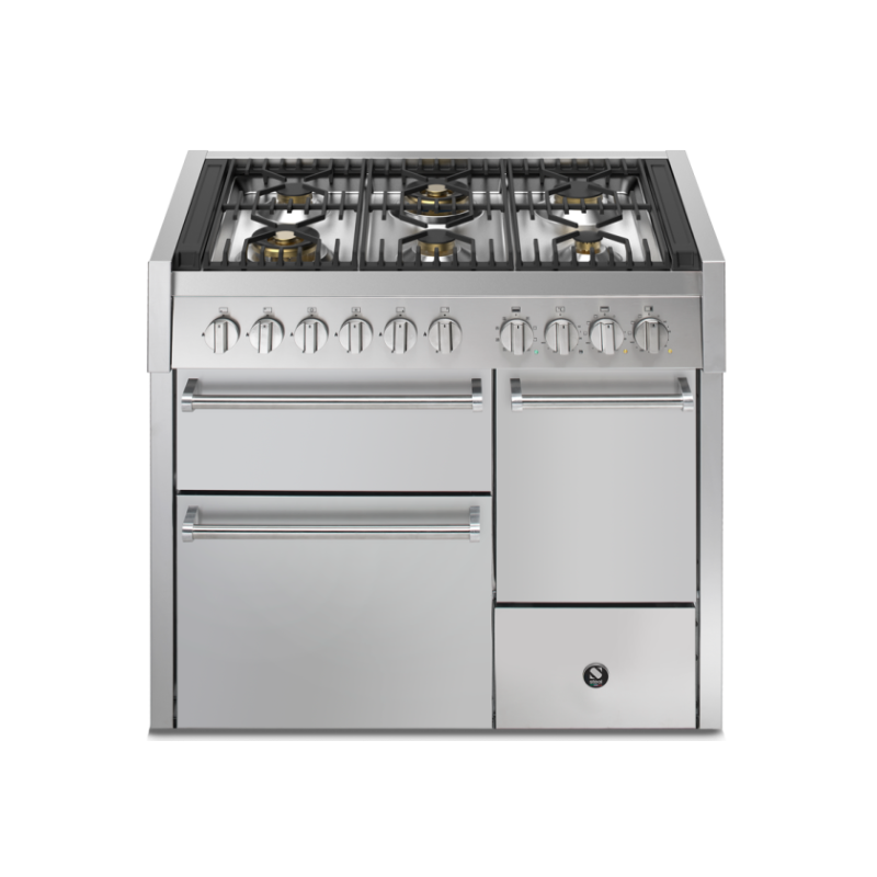 Piano de cuisson Steel Genesi 100/3 combi-steam portes pleines