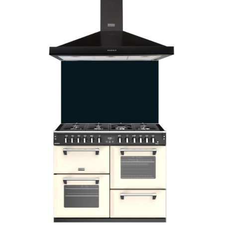 Ensemble STOVES piano de cuisson Richmond S 110 mixte + hotte de cuisine + crédence crème