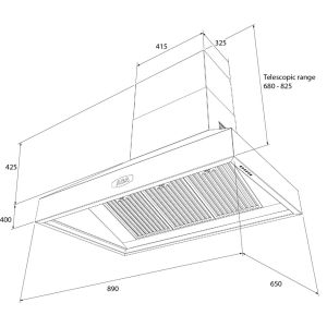 Hotte aspirante pyramidale AGA 90cm AGA-HOOD-890 PH