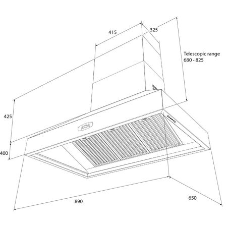 Hotte aspirante pyramidale AGA 90cm AGA-HOOD-890 PH