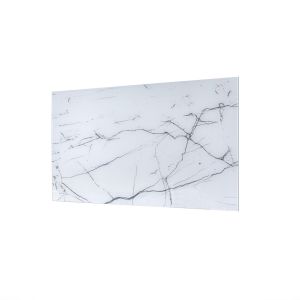 Crédence en verre trempé 90 cm Laqué blanc effet marbré