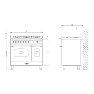 Piano de cuisson Lofra DOLCEVITA 90cm Mixte 2 fours