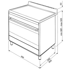 Centre de cuisson Pyrolyse SMEG 90 cm Mixte "Esthétique Concerto"