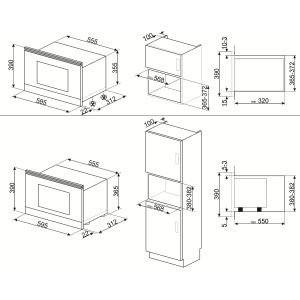 Micro-ondes encatsrable SMEG coloniale gris anthracite