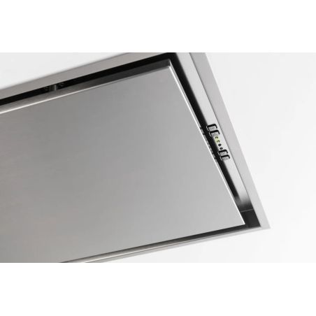 Plafonnier Novy Pureline largeur 120 cm inox - Capteur sans moteur - sans éclairage