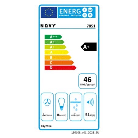 Hotte décorative murale Novy Vision Verre blanc 75 cm - moteur intégré