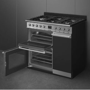 Piano de cuisson SMEG Sinfonia 90 cm inox noir mixte SY93-1