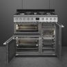 Piano de cuisson SMEG Sinfonia 90 cm inox noir mixte SY93-1