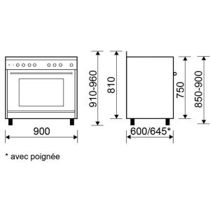 Gazinière tout gaz 1 grand four GLEM 90cm