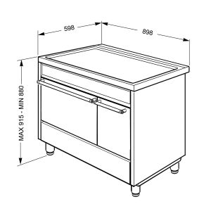 Piano de cuisson SMEG  90 cm