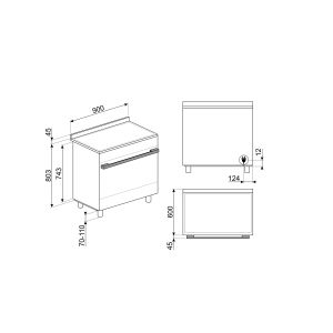 Piano de cuisson Smeg Portofino 90cm Induction