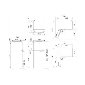 Réfrigérateur combiné  2 portes SMEG FAB50L