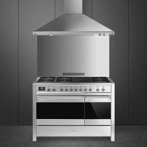 Crédence Smeg VICTORIA 120cm noir KIT1A3-8