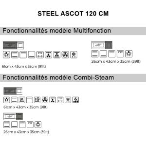 Piano de cuisson Steel ASCOT 120 cm Combi-Steam