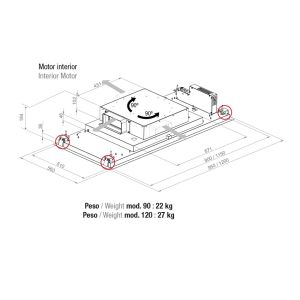 Hotte groupe filtrant encastrable Pando E-297