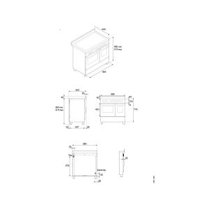 Piano de cuisson BERTAZZONI Mixte Heritage Series 90 cm deux fours 6 brûleurs